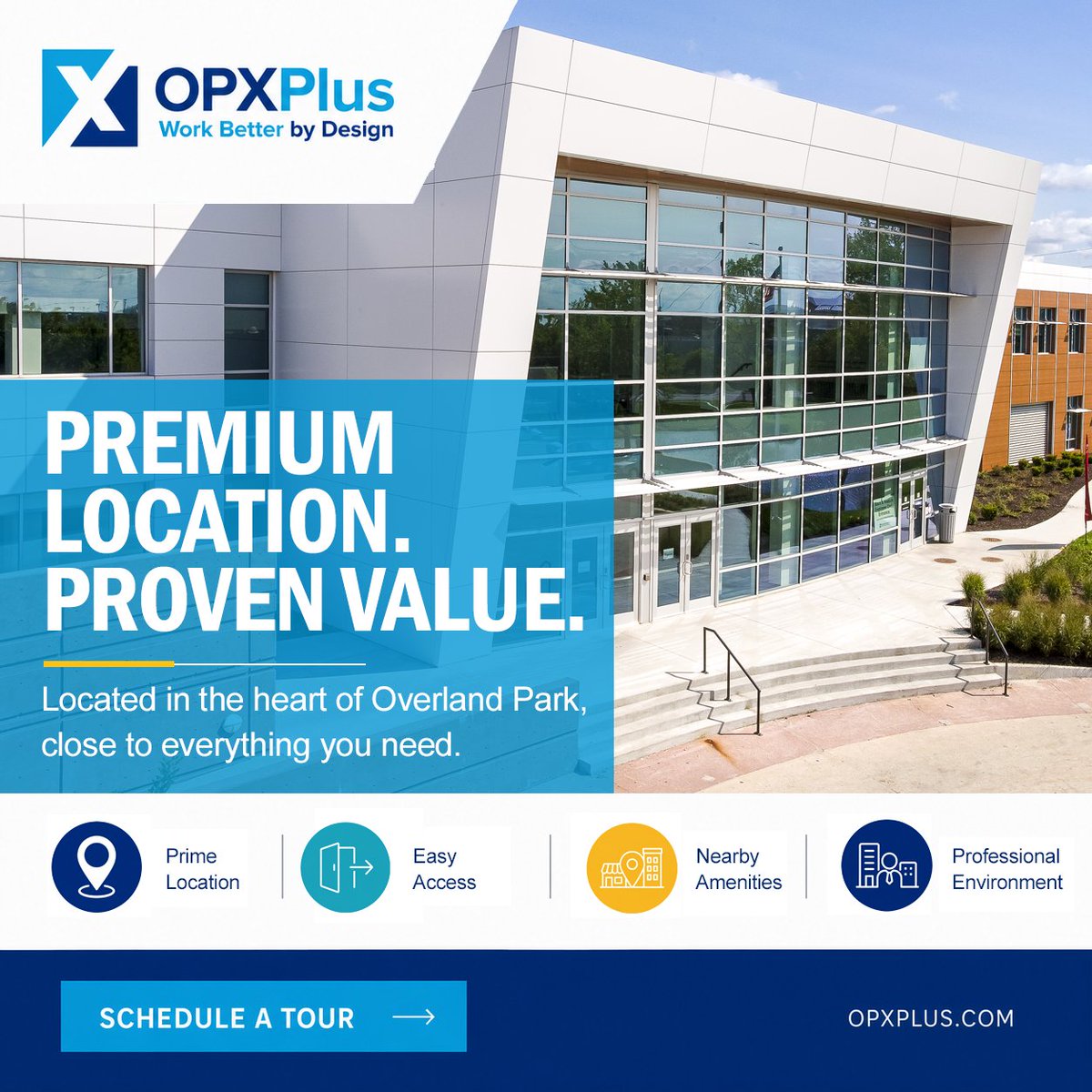 OpxPlus's tweet photo. At OPX Plus, you'll enjoy a premium business address in the heart of Overland Park with easy access to major highways, nearby dining and retail. OPX Plus delivers the location to help you succeed. 

Schedule your tour today! contact us at 913-285-7300.
https://t.co/XtKxVkaIlm. https://t.co/WNr3s3C0qL