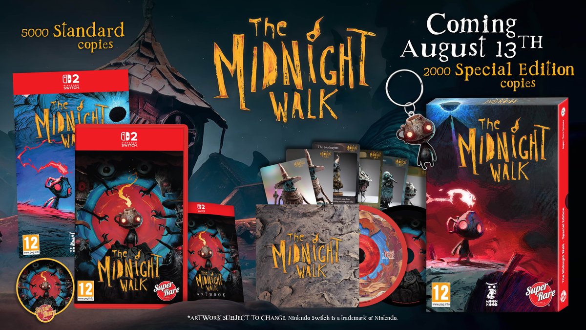 SuperRareGames's tweet photo. Our next Switch 2 physical is here: THE MIDNIGHT WALK 🕯️

Befriend a lost lantern creature &amp; light your way through a world of wonder and terror.

Coming in both Standard and Special Editions! 🧵 https://t.co/EjYazBfQMF