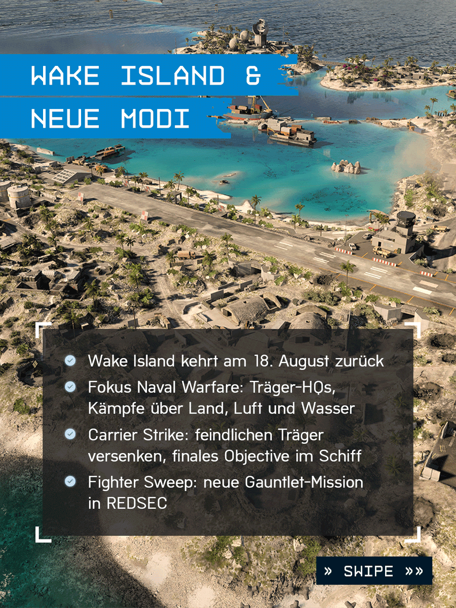 BattlefieldEADE's tweet photo. Danger Zone? Heißt bei uns Wake Island. 😎

Das Top Gun Update kommt am 18. August mit neuen Modi und neuen Jets.

Worauf freust du dich am meisten? 💥 https://t.co/24iDQac4in