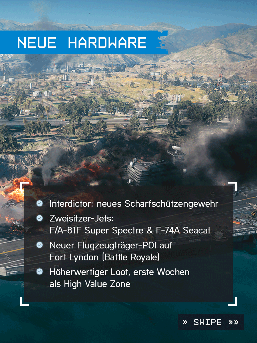 BattlefieldEADE's tweet photo. Danger Zone? Heißt bei uns Wake Island. 😎

Das Top Gun Update kommt am 18. August mit neuen Modi und neuen Jets.

Worauf freust du dich am meisten? 💥 https://t.co/24iDQac4in