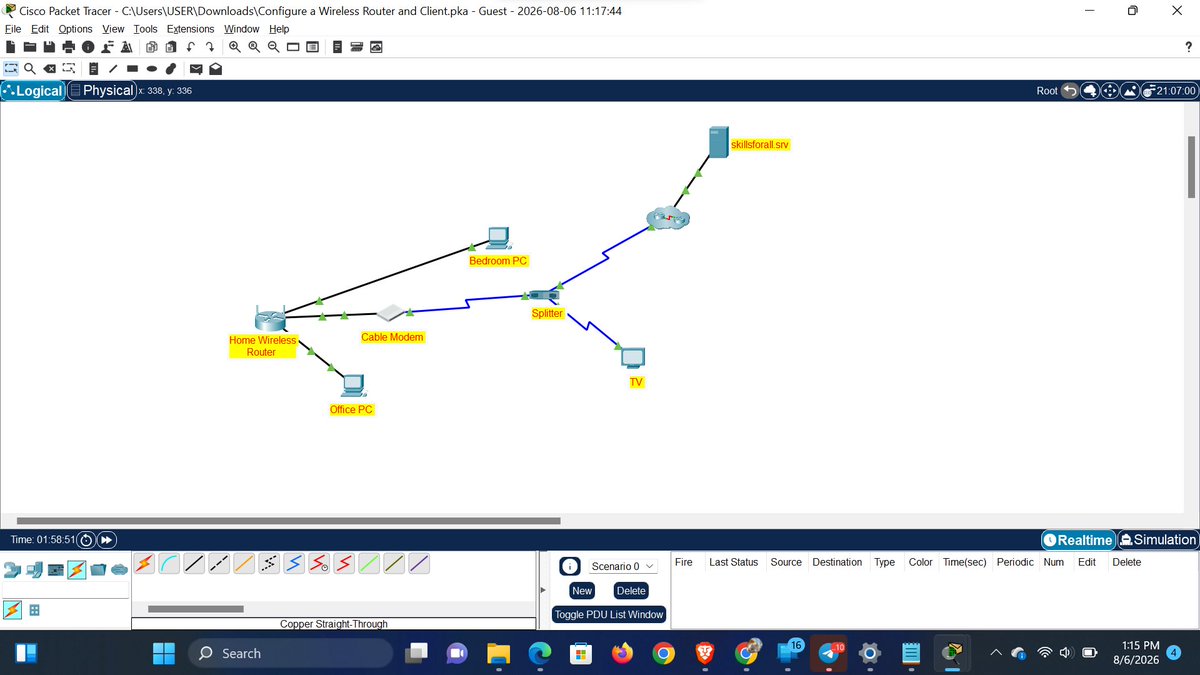 Cyb3r_geek's tweet photo. 🌐 First hands-on networking lab with Cisco Packet Tracer!
Built and configured a simple home network and scored 90% on the assessment. 🎯
From theory to practice.🔐
@ireteeh @Ahmed___khaan @Hamzaonchain @_FayvorO @cyber_razz @confirmedHOD 
#Networking #Cybersec #CiscoPacketTrace https://t.co/EGMczWAvAY