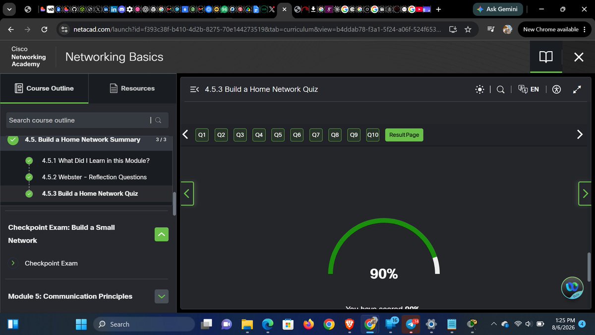 Cyb3r_geek's tweet photo. 🌐 First hands-on networking lab with Cisco Packet Tracer!
Built and configured a simple home network and scored 90% on the assessment. 🎯
From theory to practice.🔐
@ireteeh @Ahmed___khaan @Hamzaonchain @_FayvorO @cyber_razz @confirmedHOD 
#Networking #Cybersec #CiscoPacketTrace https://t.co/EGMczWAvAY