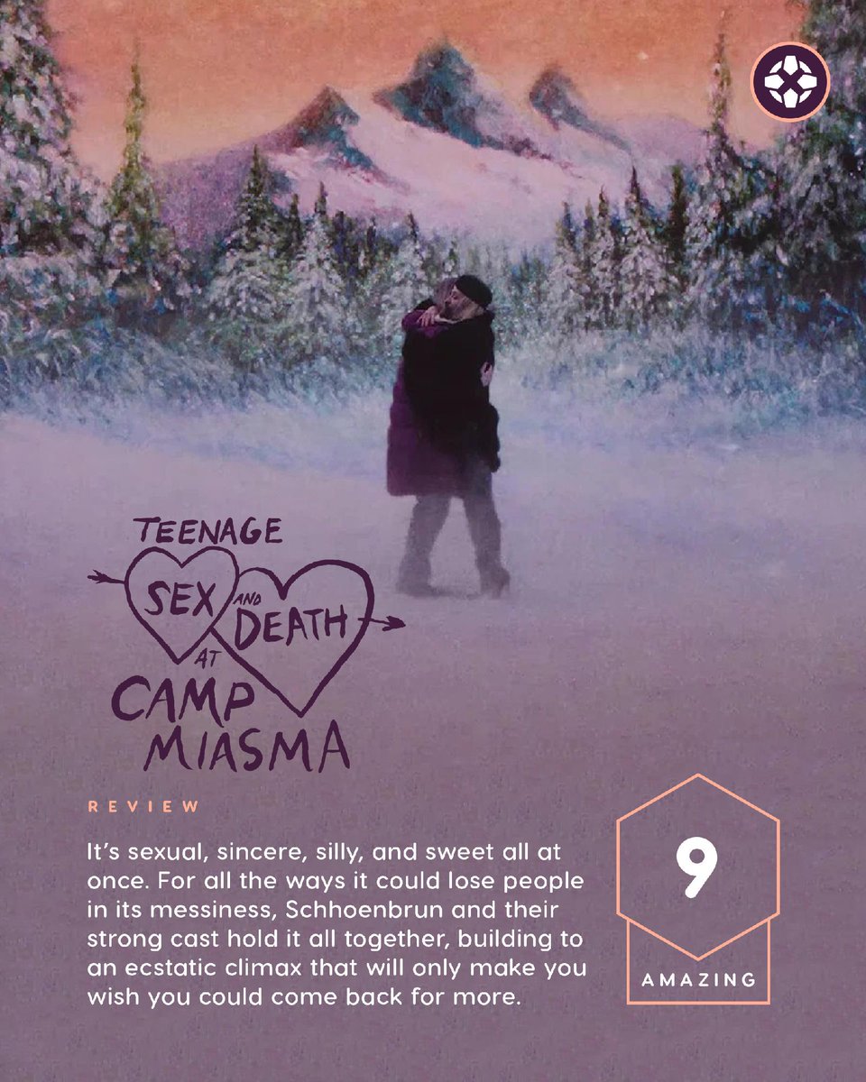 IGN's tweet photo. Jane Schoenbrun’s Teenage Sex and Death at Camp Miasma is a joyous blast of a film about sex, desire, and death with a killer yet vulnerable performance by Hannah Einbinder. 

Read our full review: https://t.co/75X6WDaaTL https://t.co/xNzQR3iE0O