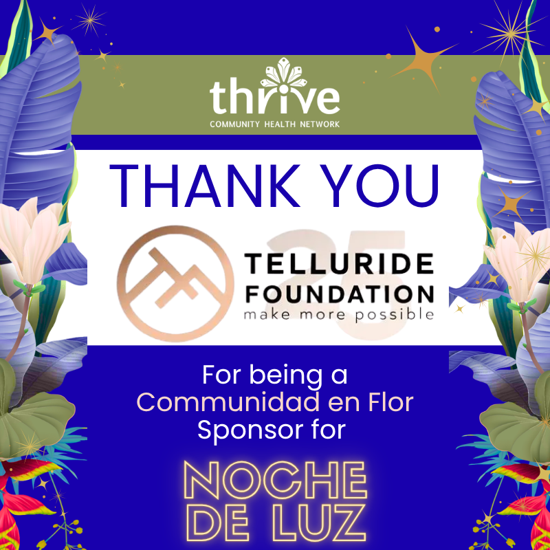 ThriveTelluride's tweet photo. Thank you to the Telluride Foundation for being a Communidad en Flor Sponsor for Noche De Luz! #TellurideFoundation #CommunidadEnFlorSponsor https://t.co/c82daLuRTV