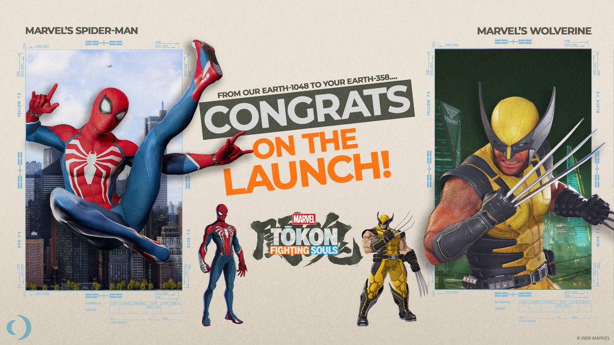 insomniacgames's tweet photo. Congrats to @ArcSystemWorksU on today's launch of #MARVELTokon: Fighting Souls! We enjoyed tag-teaming with you to cross our Earthly worlds together. 🥊 🌐 🥊 https://t.co/e1VuBpBBKf