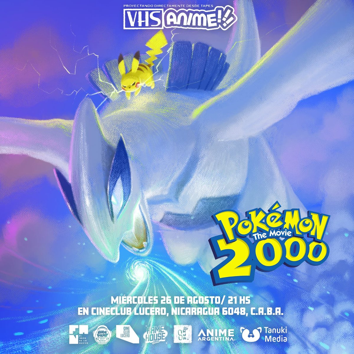 hernanpanessi's tweet photo. Pokémon 2000 en el ciclo VHS Animé. Amigos, vamos a ver este peliculón en una sala de cine y en video, como tiene que ser. Un cónclave de gordos pokemoneros, como demanda la historia. Ahí nos vemos, Pokemones. Entradas 👉 https://t.co/D8obKtDphG https://t.co/RIhptUIFy0