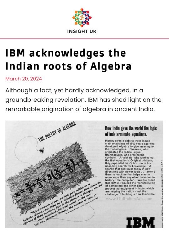 CredibleAl's tweet photo. @MosabHasanYOSEF Algorithm, algebra, 0-10 numerals, value of pi, binary system, Fibonacci sequence, trigonometry are all Hindu India inventions. 

All the Arabs did is attach Al to the names. 

They all cite Hindu system of mathematics in their books. 

You can check with grok. https://t.co/V0hitMWXCF
