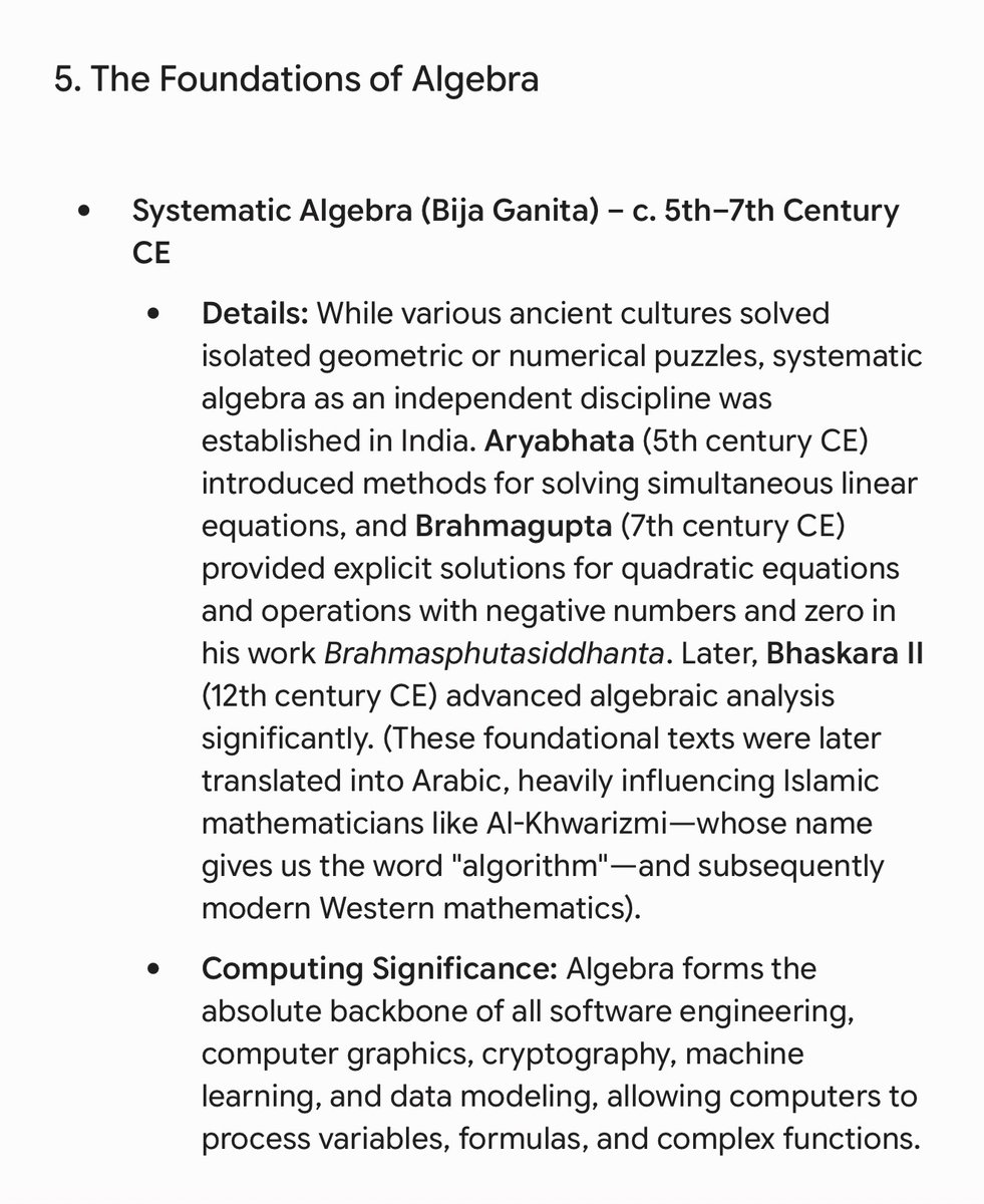 CredibleAl's tweet photo. @MosabHasanYOSEF Algorithm, algebra, 0-10 numerals, value of pi, binary system, Fibonacci sequence, trigonometry are all Hindu India inventions. 

All the Arabs did is attach Al to the names. 

They all cite Hindu system of mathematics in their books. 

You can check with grok. https://t.co/V0hitMWXCF