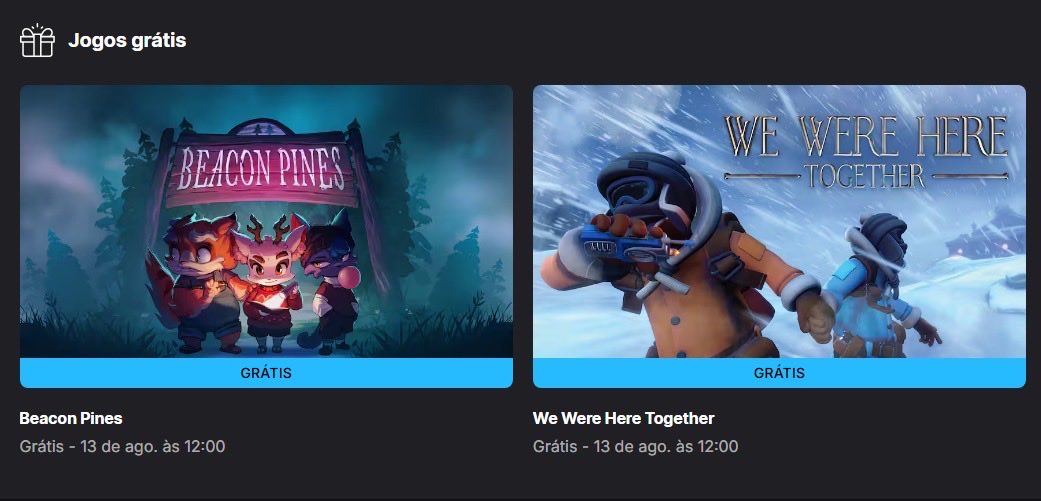 kallibredeals's tweet photo. Novos jogos GRÁTIS na Epic Games Store liberados 
- Beacon Pines
- We Were Here Together

Resgate até dia 13 de Agosto às 12h para ser seu para sempre.

🔗 Link: https://t.co/8oPqXYGMiz https://t.co/N54qjANYWe