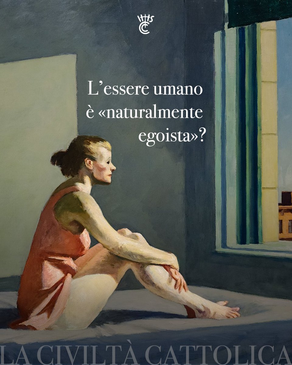civcatt's tweet photo. 🔝I più letti del 2026 (Gennaio-Luglio)
L’essere umano è «𝐧𝐚𝐭𝐮𝐫𝐚𝐥𝐦𝐞𝐧𝐭𝐞 𝐞𝐠𝐨𝐢𝐬𝐭𝐚»?

Il rapporto tra altruismo ed egoismo è indubbiamente uno dei temi più affascinanti e controversi e coinvolge molteplici discipline, dalla filosofia morale alla psicologia evoluzionistica. Gli esseri umani sono inclini alla cooperazione e al sacrificio per il bene altrui, oppure l’altruismo è solo una comoda strategia mascherata da nobiltà morale?

Leggi l’articolo di Giovanni Cucci S.I.:
https://t.co/3PRxjKTgfx