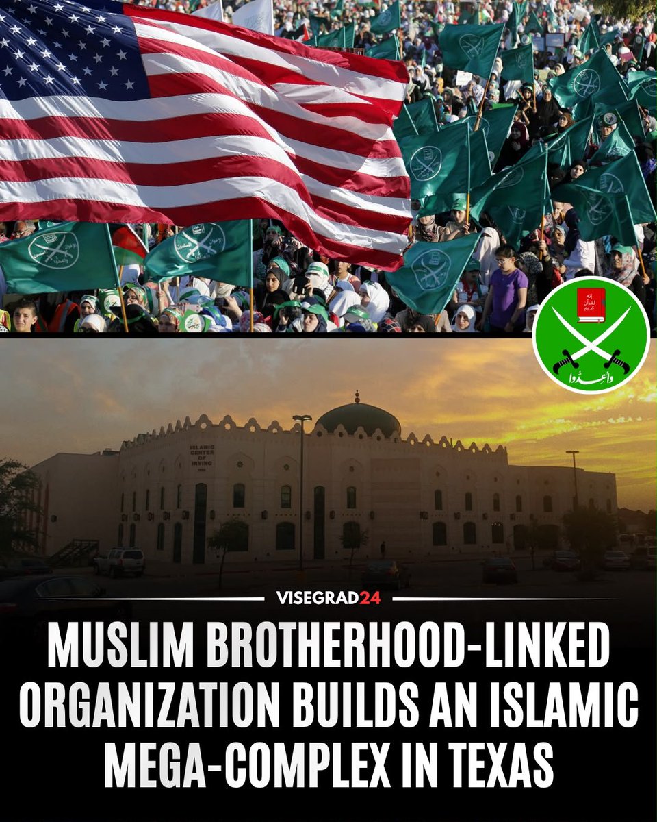 visegrad24's tweet photo. The Islamic Center of Irving (ICI) is building the 62,000-square-foot "ICI Oasis," a mixed-use development next to its mosque in Irving, Texas. The $16.5 million project will include apartments and retail space.

The project is owned by the North American Islamic Trust (NAIT), an organization that has long been scrutinized over historical links to the Muslim Brotherhood.

NAIT was listed as an unindicted co-conspirator in the Holy Land Foundation terrorism-financing case, and internal Muslim Brotherhood documents introduced during that case identified NAIT as part of the Brotherhood's U.S. network.

The primary document linking U.S. Islamic groups to the Muslim Brotherhood was a captured 1991 internal memo titled the "An Explanatory Memorandum on the General Strategic Goal for the Group in North America."

Authored by a senior Muslim Brotherhood member, Mohamed Akram, the memo outlined a "civilization-jihad process" to destroy Western civilization from within.

The memo listed a network of "friendly" organizations designed to operate under the umbrella of the U.S.’s Muslim Brotherhood.

With its two HQs in London and Istanbul, as well as its state sponsors in Doha, Qatar, the Muslim Brotherhood has been spreading Islamism and violence across the West, Africa (particularly in Sudan where they are allied with the Sudanese Armed Forces), and the Middle East.

They are considered the largest and best-organized Islamist group in the world.
