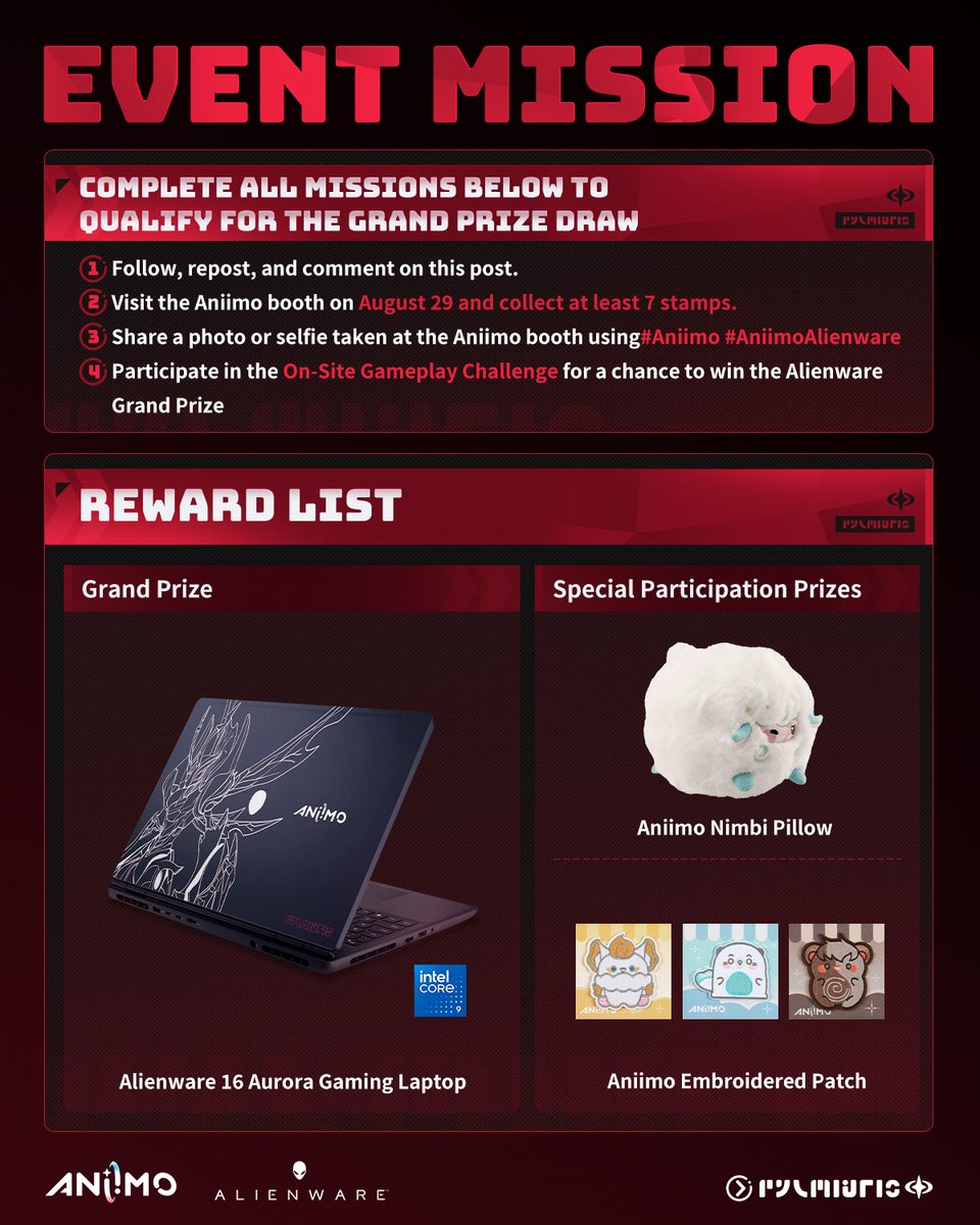 Aniimo_EN's tweet photo. ๐จ Ready to level up your Gamescom experience?
Visit the Aniimo booth on August 29 and complete the event missions for your chance to win an @Alienware Aurora 16 Gaming Laptop! โก๐ป
#Aniimo #AniimoAlienware #Gamescom2026 #Alienware https://t.co/4Wao9NFcT2