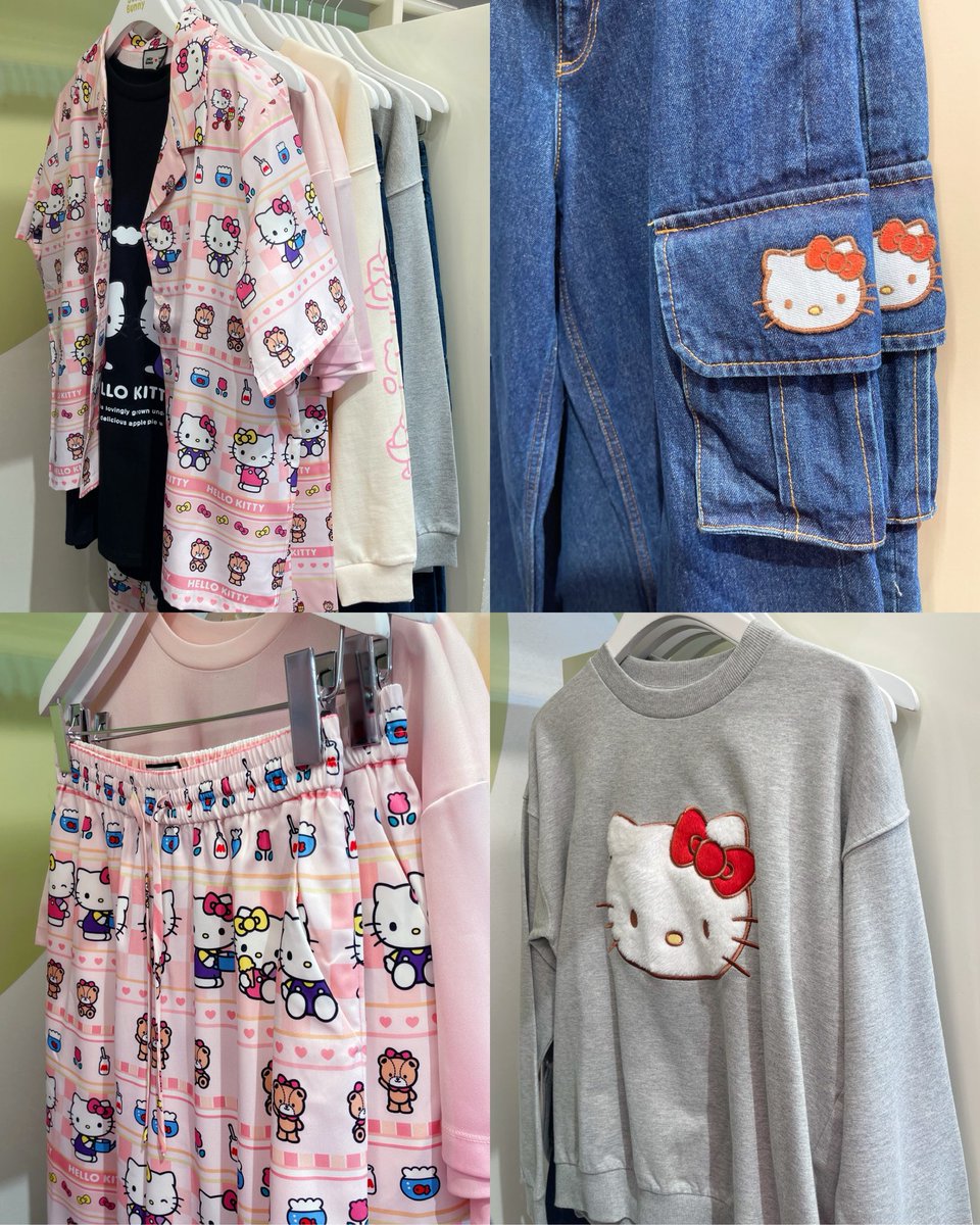 pinku_tai's tweet photo. Jelly Bunny  ซีซันใหม่ชวนกรี๊ดด เสิร์ฟความคิ้วท์แบบ เต็มพิกัด จับมือ Hello Kitty ส่งคอลเลกชันน่ารักๆ มาให้ได้ฟรินนกันอีกล๊าวว รอบนี้ชมพูชมใจสุดๆ ทั้งเสื้อผ้า กระเป๋า รองเท้ส และอีกเพียบ ต้องมาดูให้เห็นกับตาเนื้อ บอกเลยฟรินแน่นอน อเวจีมาสาขา เซ็นทรัลเวิร์ดน๊าา 🏠🍎🎀 https://t.co/L71Z8zAIC4