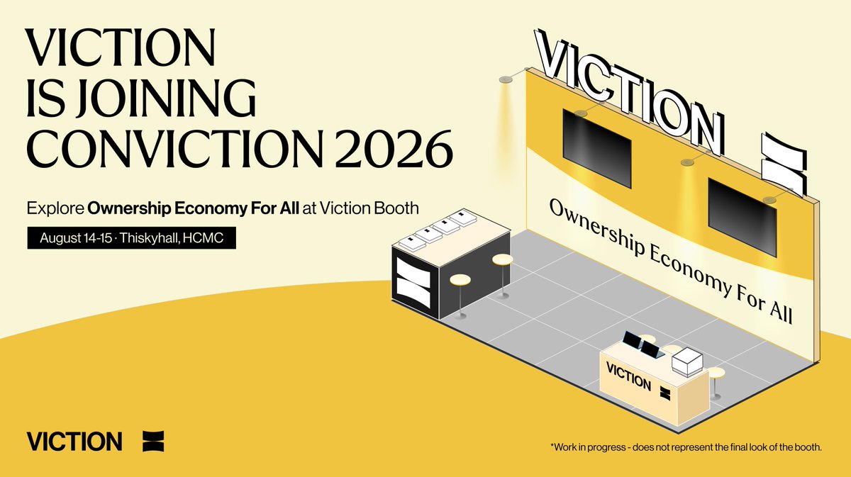 BuildOnViction's tweet photo. Viction is coming to Conviction 2026 (@Convictionvn) this August!

Conviction 2026 is a national-level forum on Blockchain, Digital Assets, and AI - shaping Vietnam’s next digital economy. At its core, blockchain is what makes true ownership possible - verifiable, permanent, and secure. That's the story Viction is proud to be part of.

Come explore what it means to truly own your RWA, your culture, and your AI Inference on-chain right at the Viction booth in the event.
