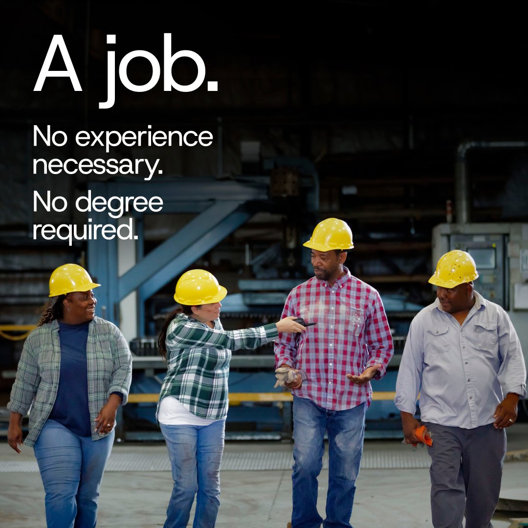 AmerWorkAcademy's tweet photo. What if you could earn an industry-recognized trade credential in just four weeks? With paid training and a guaranteed job, America's Workforce Academy is training the people building our AI infrastructure. The future is for everyone. https://t.co/cTka31XCar