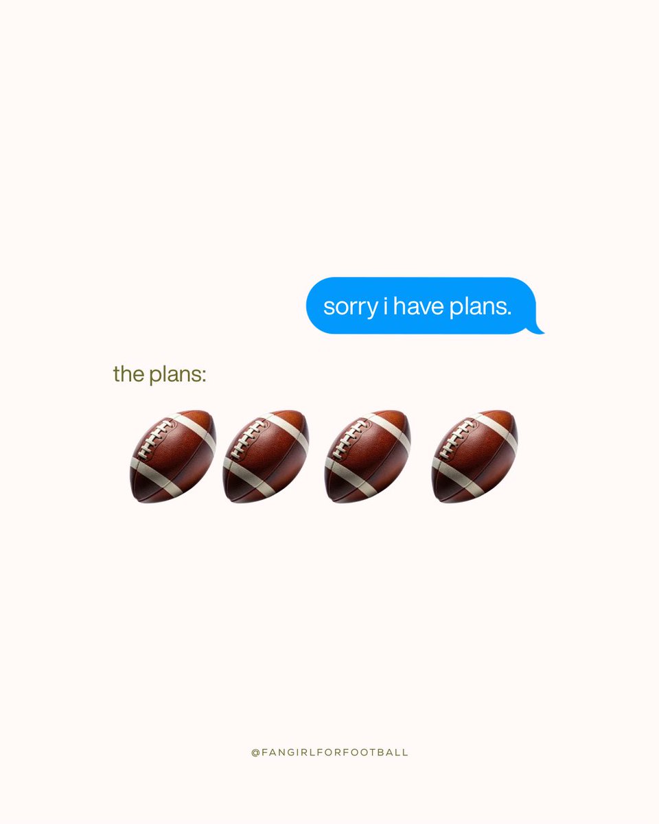 fangirlfornfl's tweet photo. Football. Every Thursday. Every Saturday. Every Sunday. Every Monday. 

If you need me this season... you probably don't. 😂 https://t.co/BOHYnH9SQc