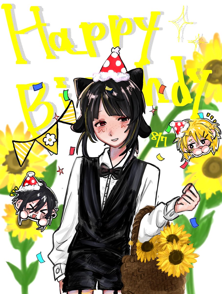 daneko_87's tweet photo. お誕生日ですわーい！！！バジル達にお祝いしてもらったよ🌿
みんなこれからもよろしくね〜│  ̂⩊፟ ̂𐅀♡ https://t.co/osTJslSAh0