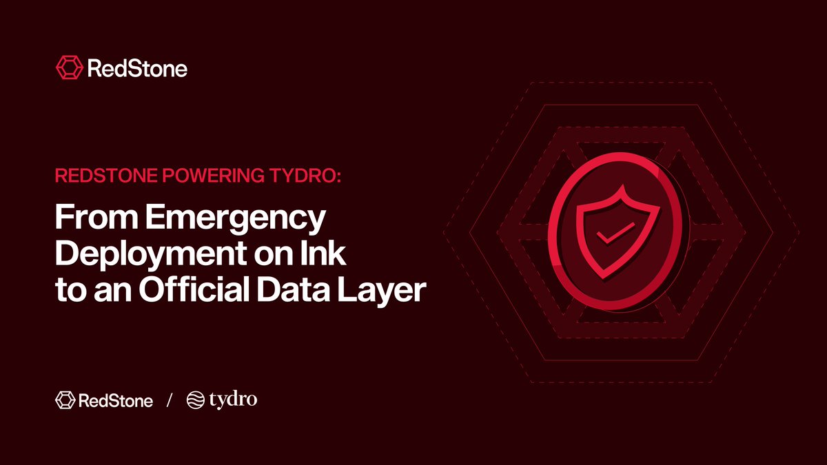 redstone_defi's tweet photo. It started with a 48-hour emergency deployment. Now, RedStone will be an official data layer for @tydrohq, a top lending protocol on @inkonchain.
Launching soon: Pricing for exotic RWAs and a whole failsafe data backbone, powered by RedStone. https://t.co/uawqE9St02