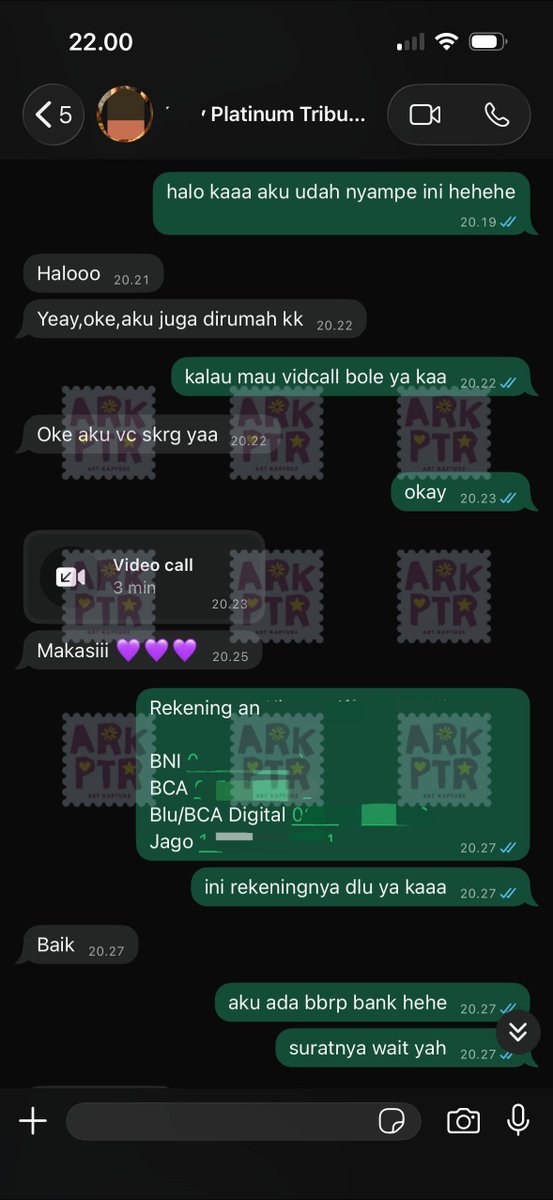 ArtKapture's tweet photo. Tiket BTS Jakarta Platinum Tribune Day 2 (2 tix). Alhamdulillah ketemu buyer satset walaupun jarak jauh sambil vidcall dan langsung DP 💜 https://t.co/PoHVOUZmI5