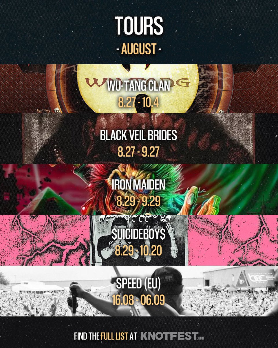 KNOTFEST's tweet photo. Which tours or festivals are you going to this month? 👀 https://t.co/VGmOTXzRRK