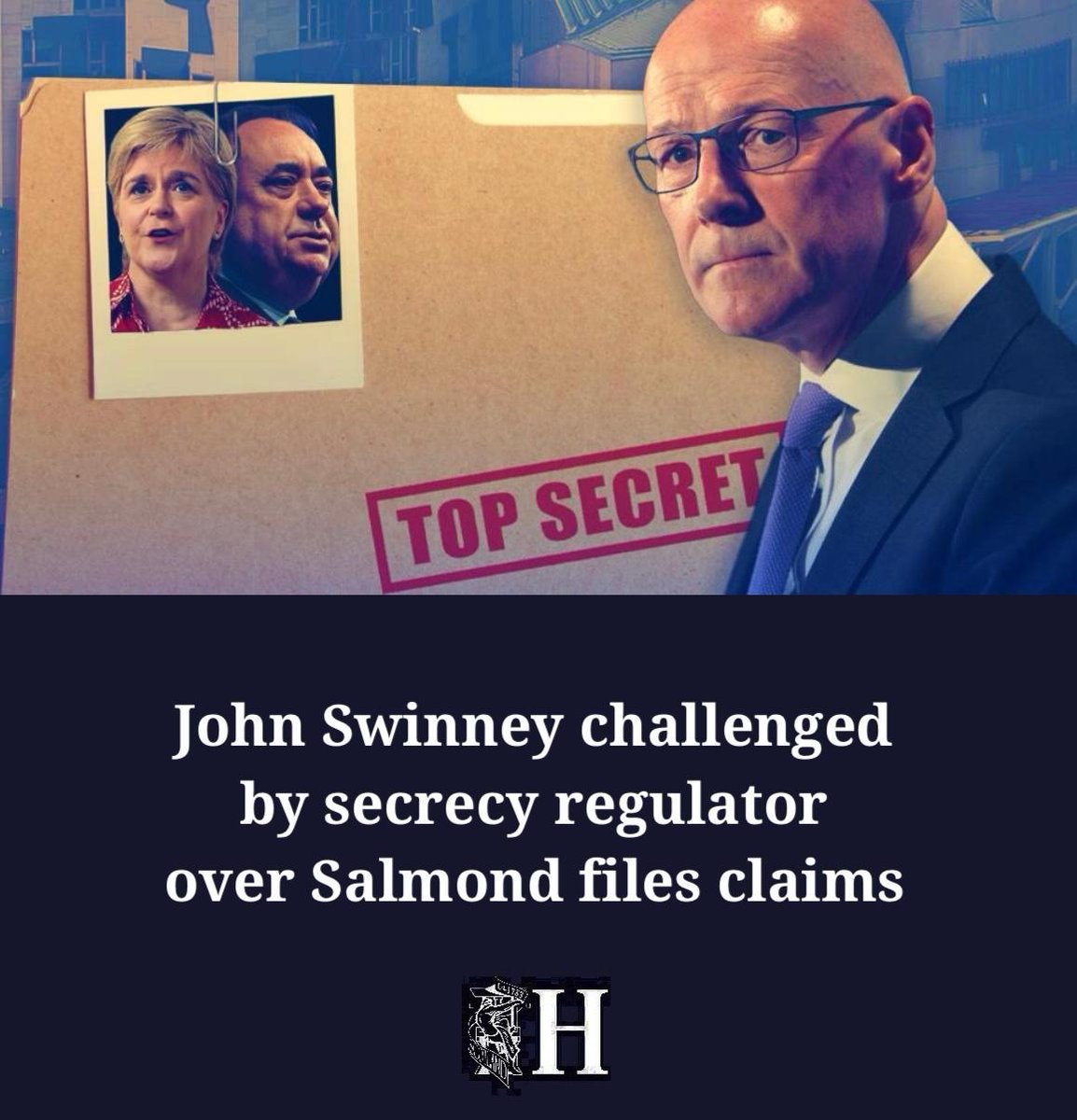 heraldscotland's tweet photo. Scotland's secrecy regulator locked horns with First Minister John Swinney after accusing him of giving MSPs the wrong account of the Scottish Government's handling of the Alex Salmond files 👇 https://t.co/u5ToD2pJq4