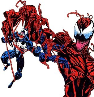 VenomArchive's tweet photo. Venom and Spidey caught up in Carnage's web https://t.co/LkIu9Pjo9o