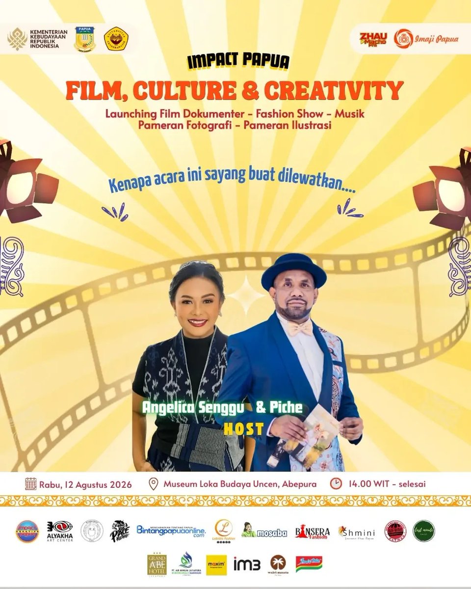 FelisaTika's tweet photo. Siap menjelajahi Papua dengan cara yang berbeda? Di Impact Papua, kamu nggak cuma datang ke sebuah acara. 🎬 Menyaksikan film dokumenter yang menghadirkan cerita dari Tanah Papua. 👗 Bertemu para desainer yang mengangkat budaya lewat karya fashion. https://t.co/5kTWEo8N15