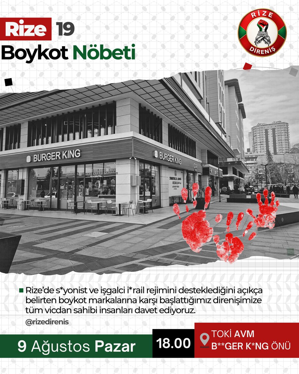 Adem5301's tweet photo. Tüm vicdan sahiplerini bekliyoruz..

#rize
#boykot
#IsraeliTerrorism https://t.co/fwLQwpgdVf