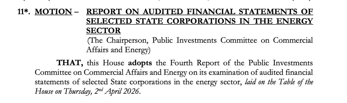 MzalendoWatch's tweet photo. Hon. David Pkosing moves a motion on the adoption of  the Fourth Report of the Public Investments Committee on Commercial Affairs and Energy on its examination of audited financial statements of selected State corporations in the energy sector.

#BungeLiveNA. https://t.co/eZAxrRXxka