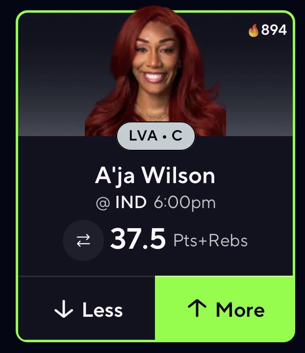 FighterPicks's tweet photo. 🏀 WNBA POTD
🔒 A’ja Wilson 37.5 P+R

A’ja Wilson is in MVP FORM averaging 41.4 P+R in her L5. ELITE matchup vs a HIGH PACED Fever team🔥🔥🔥 https://t.co/MZGXuT0cdR