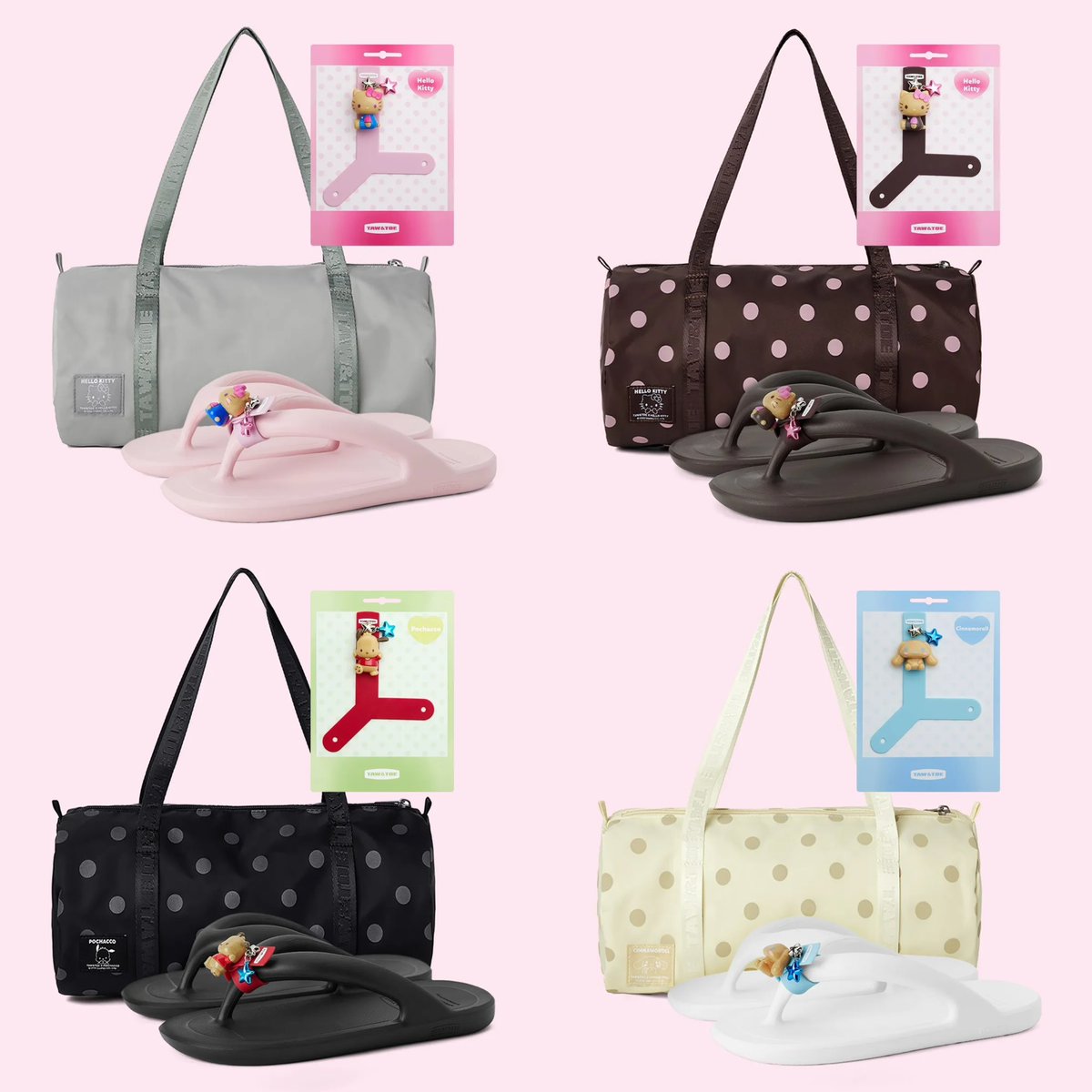 spingxx's tweet photo. taw &amp; toe x sanrio character 🐈‍⬛🪽🎀 on sale 30%ใน set นี้จะได้ zerovity flat + silicone tag + duffel bag บอกเลยว่าคุ้มมากก ๆ 2,150฿ รวมส่งกลับแอร์ + free ems ˊo̴̶̷̤  ̫ o̴̶̷̤ˋ https://t.co/Z2cwM9EtKa