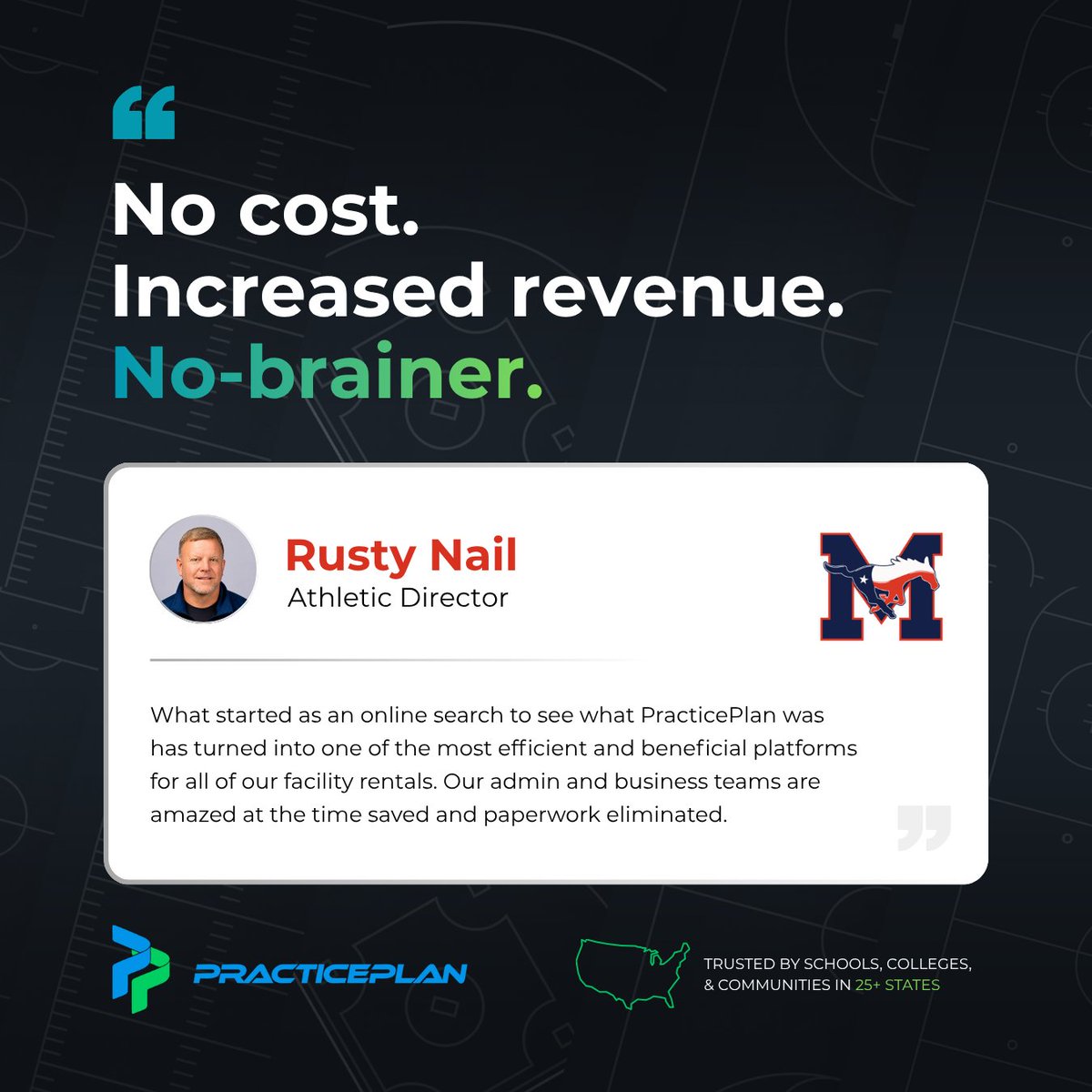 practiceplan_io's tweet photo. No cost. More revenue. Better operations.

That's why more schools are choosing PracticePlan to manage facility rentals.

Thank you to Rusty Nail for the kind words and for trusting our team to support @MCISDAthletics.

#PracticePlan #FacilityRentals #SchoolOperations https://t.co/84ugcmq94i