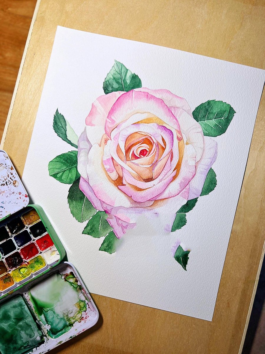 jantdewerd's tweet photo. Lose yourself in the texture of hand-painted watercolor petals—each stroke tells a quiet, vivid story of color and light. Perfect for a slow, mindful art break today. #ArtExperience https://t.co/apA4uBDSNV