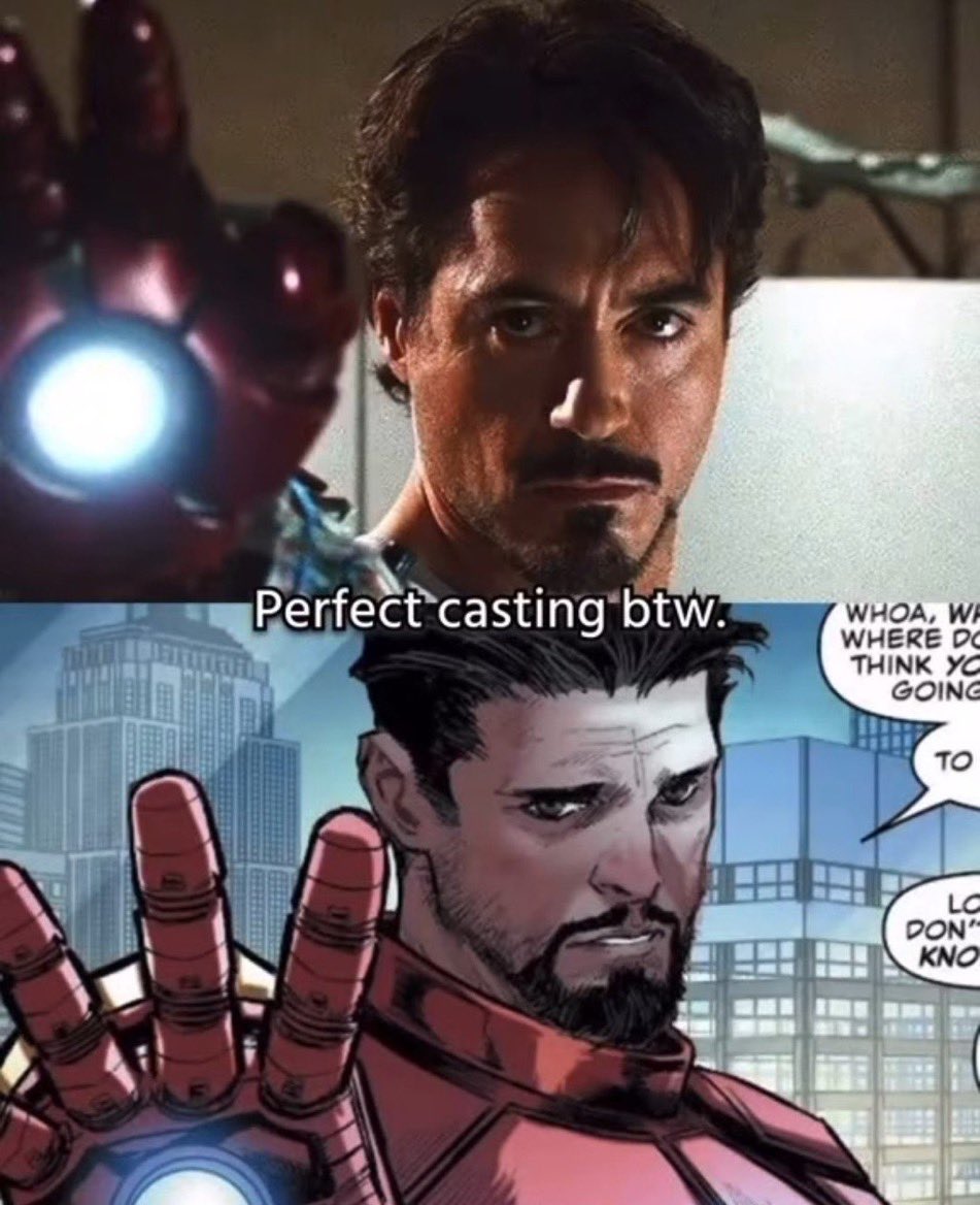 starkslovechild's tweet photo. Tony is better looking in the movies than the comics https://t.co/bxYnopNRIx