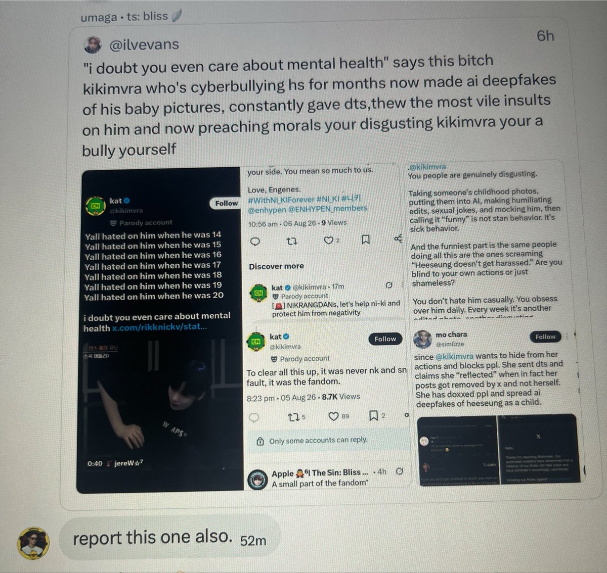simlizze's tweet photo. engenes are nothing more than hypocrites. people go out and preach kindness when in their gc, I’m accused of “dragging it” bc Kat can go around spreading dts and face no consequences and even tries to get to people to cover up for her, and apparently now you can send dts aslong- https://t.co/R4mnxvuUZ1