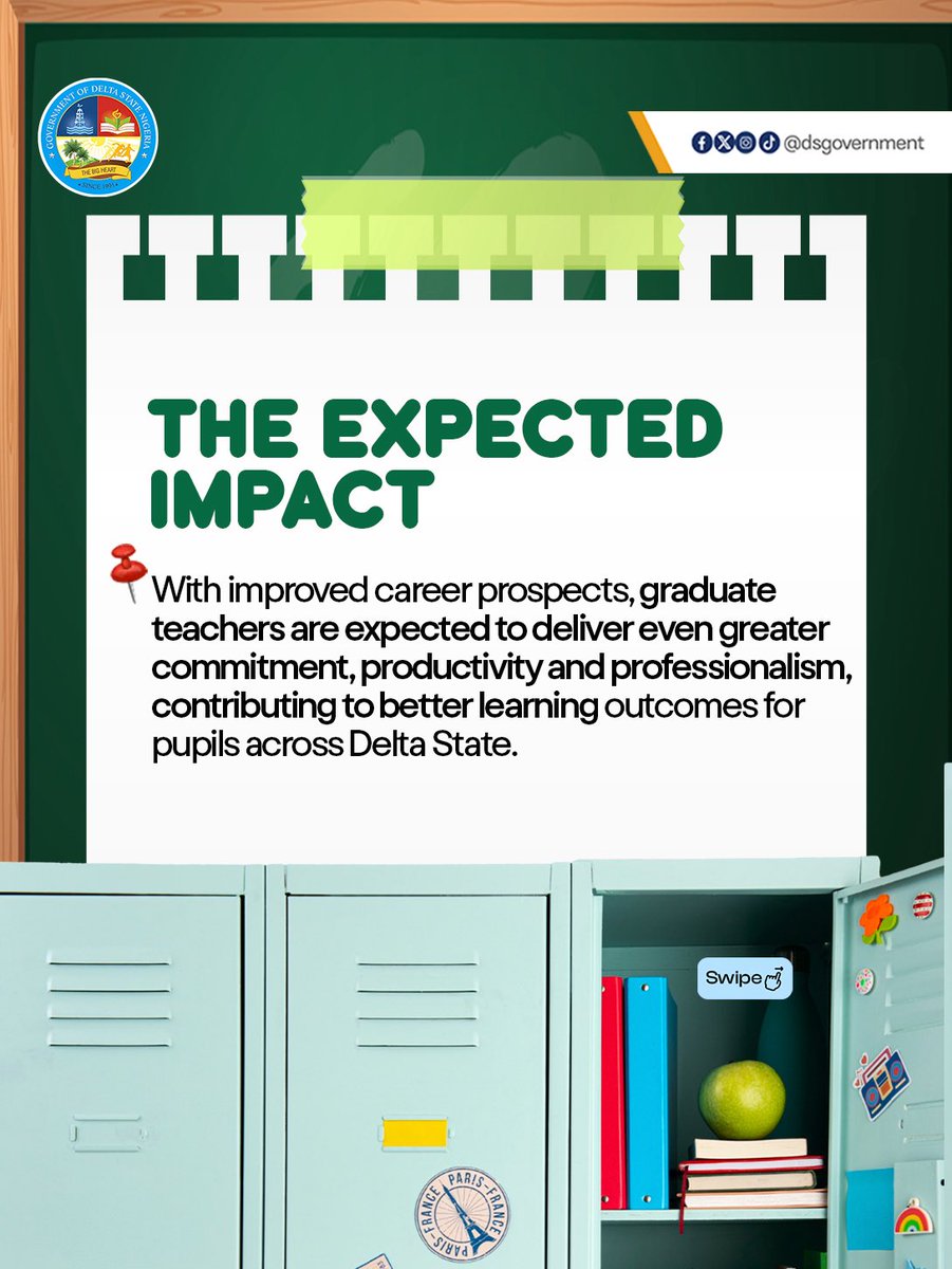 DSGovernment's tweet photo. Governor Sheriff Oborevwori has approved enhanced career progression for university graduate teachers in Delta State public primary schools, marking a significant step in strengthening the state’s education sector.

The approval resolves a long-standing issue that had affected the career advancement of graduate teachers, reinforcing the administration’s commitment to building a stronger and more effective public education system.