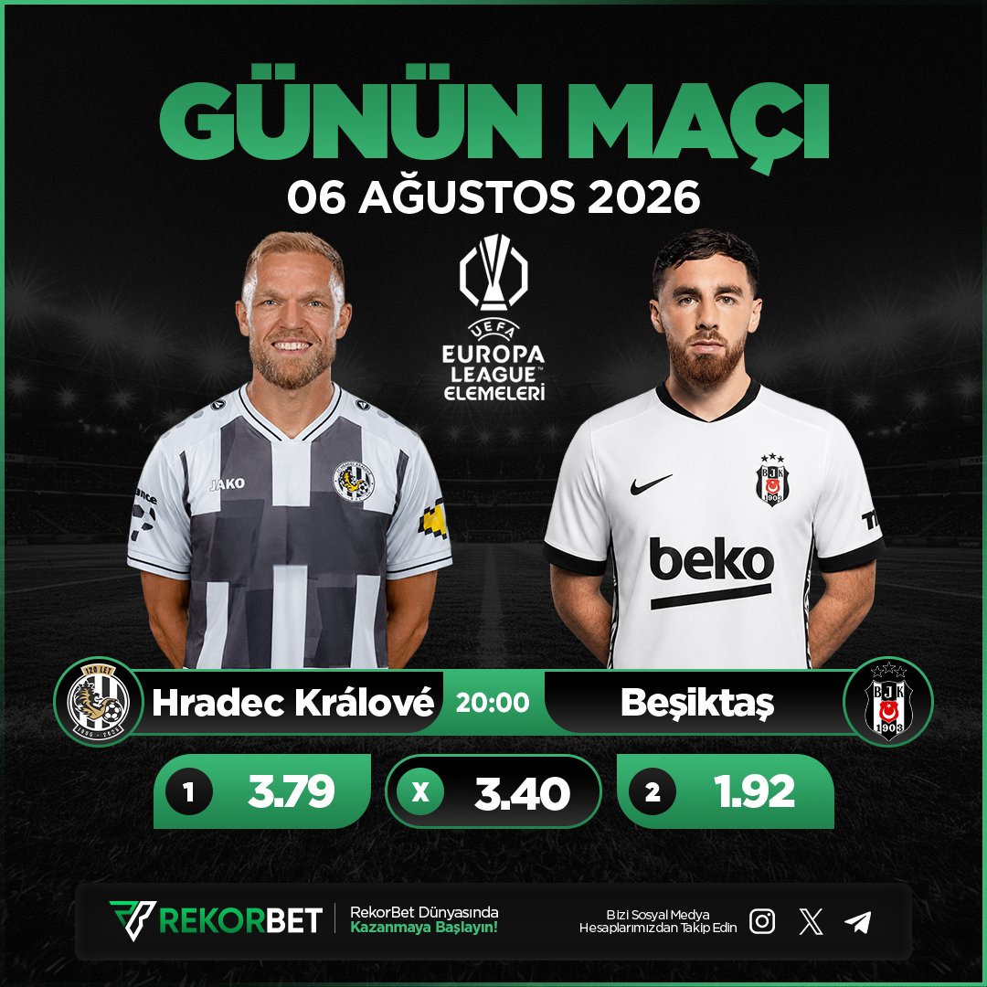 rekor_mizah's tweet photo. 😎 Rekorbet daima kazandırıyor! 

🔥 H. Kralove - Beşiktaş karşılaşmasının skorunu doğru tahmin et, 2️⃣5️⃣0️⃣ Freebet kazan!

✅ Telegram kanalımıza katıl,
🐦 X Hesabımızı takip et!

🔥 HEMEN OYNA: https://t.co/6GZUWeedJa https://t.co/Y8EVZqPjA2