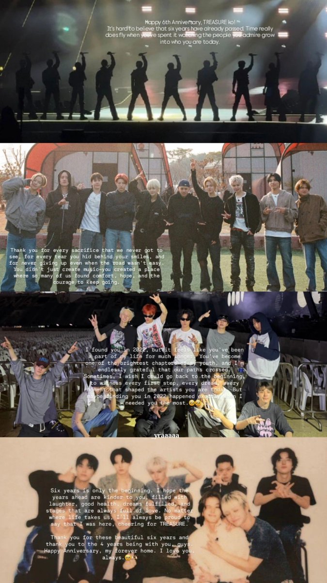 _yraaaaa's tweet photo. Happy 6th anniv, my home! No matter how many yrs pass, u'll always be one of the most beautiful chapters of my life. Here's to today, to tom, and to every yr we'll spend growing tgt.

SIXFINITY WITH TREASURE
#TREASURE6thANNIVERSARY
#트레저와함께한6년
#TREASURE @treasuremembers https://t.co/k2GkAyhMrV