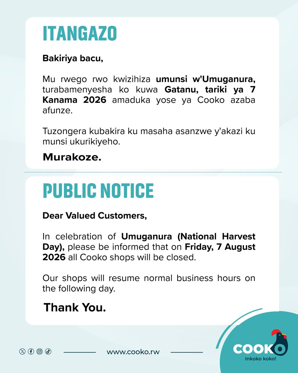 cooko_rw's tweet photo. PUBLIC NOTICE! https://t.co/6NyMosQyZ0