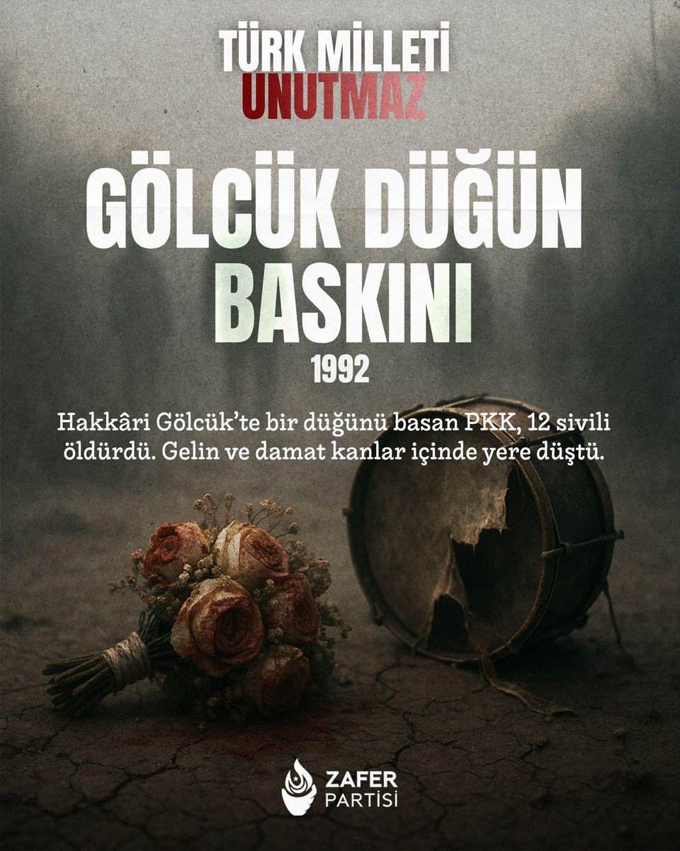 zaferpartisi's tweet photo. Kürt ve Türk düşmanı terörist PKK'lılar Hakkari'de bir düğünü basıp 12 vatandaşımızı katletti.

#TürkMilletiUnutmaz https://t.co/2dPywrM2OO