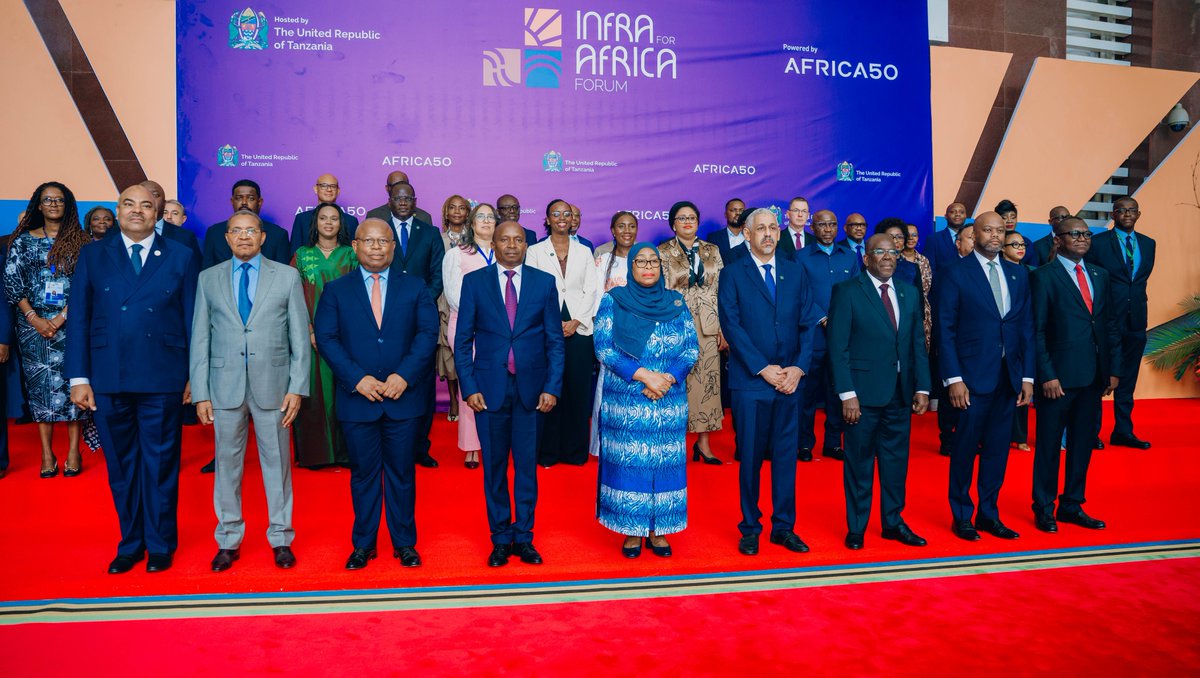 RwandaFinance's tweet photo. Minister @tesirusagara is in Dar-es-Salaam, Tanzania, for the Africa50 Shareholders’ General Meeting. She also took part in the Infra for Africa Forum, where she joined a high-level roundtable on unlocking infrastructure value through asset recycling and contributed to a session on building Africa’s future workforce.
