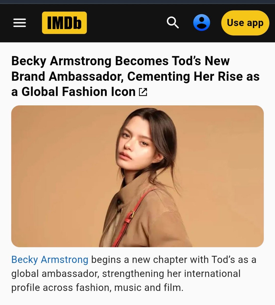 iceiceebabby's tweet photo. Wow even IMDb 😳

#BeckyTodsBrandAmbassador
#Tods #TodsxBecky 
#beckysangels

https://t.co/BgK4liBHUA https://t.co/CCFU15MgE1