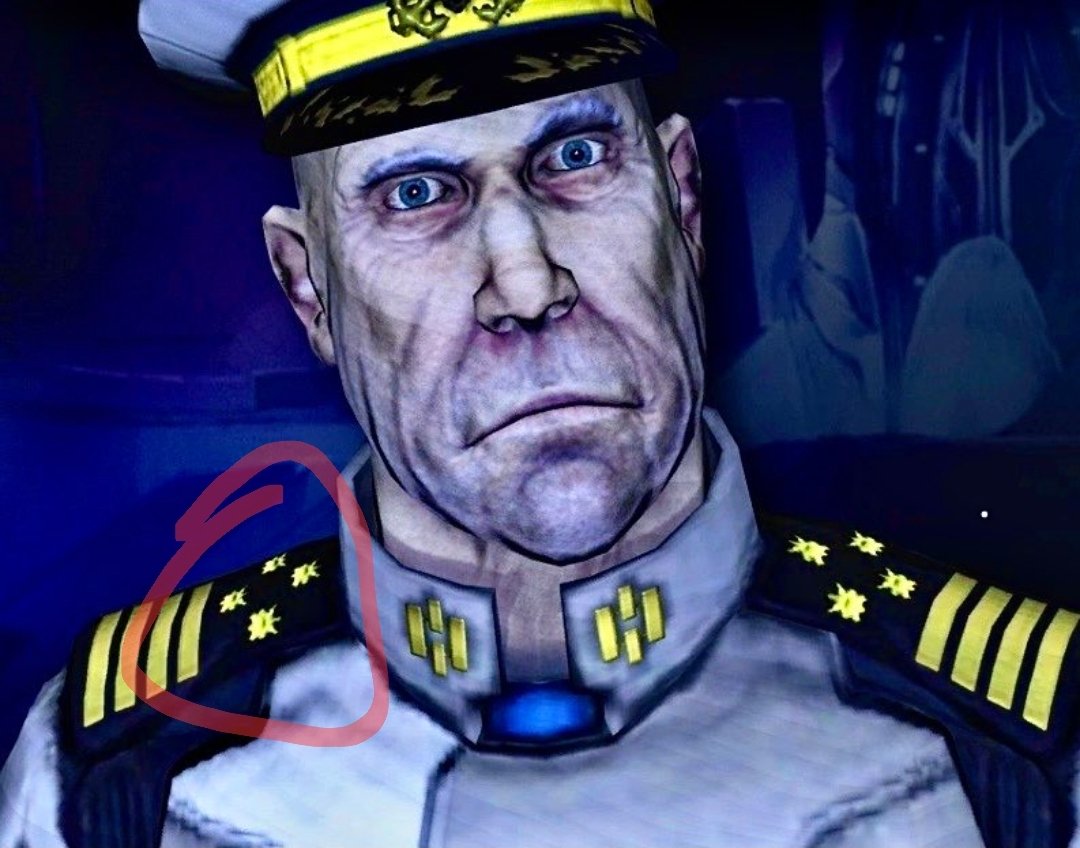 jks7117's tweet photo. @Halo Please consider changing Keyes' rank insignia on his epaulettes! He has Hood's insignia rather than the Oakleaf captain's like Cutter and Lasky have. https://t.co/Rr1WBICBZU