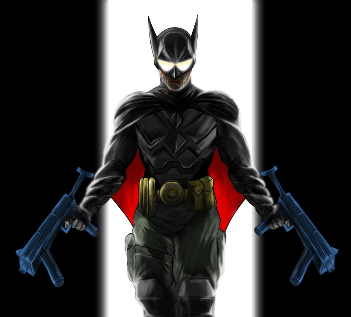 BahootStudios's tweet photo. batman with guns #caricature #portrait #illustration #digitalart #characterdesign #photoshop #marvel #marvelcomics #dccomics #imagecomics #marvellegends #marvelrivals #noai #batman #batmanvsuperman https://t.co/QC0hr4wBgP