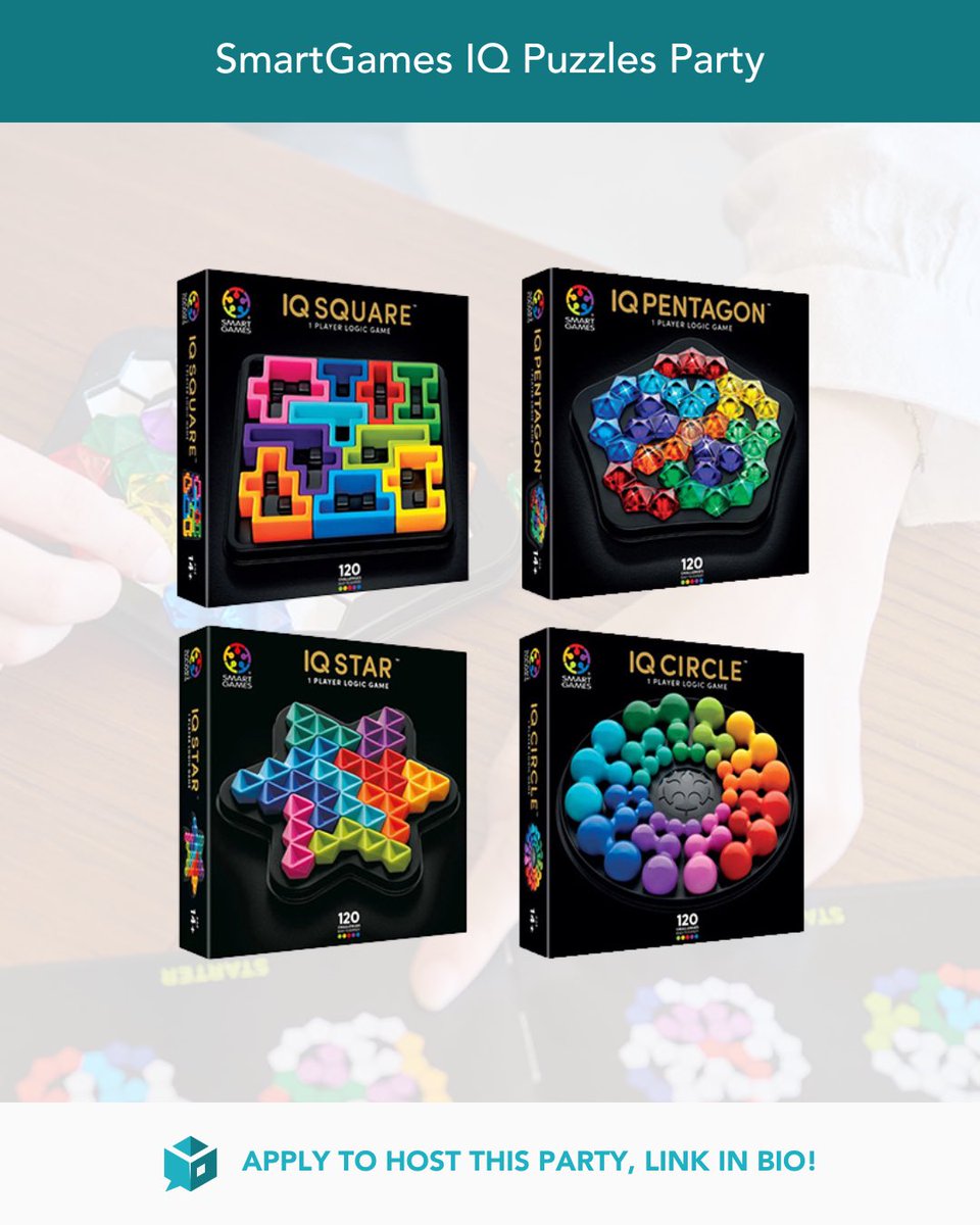 Tryazon's tweet photo. 🧩✨ Challenge your mind with SmartGames IQ Deluxe! 4 puzzle games, 120 challenges each, and endless brain-teasing fun. 🧠🎉 

100 hosts will be selected to receive a SmartGames party pack!

📲 https://t.co/gd7DCB9Hgh 

#Tryazon #SmartGames #BrainGames https://t.co/sQeFODcdKn