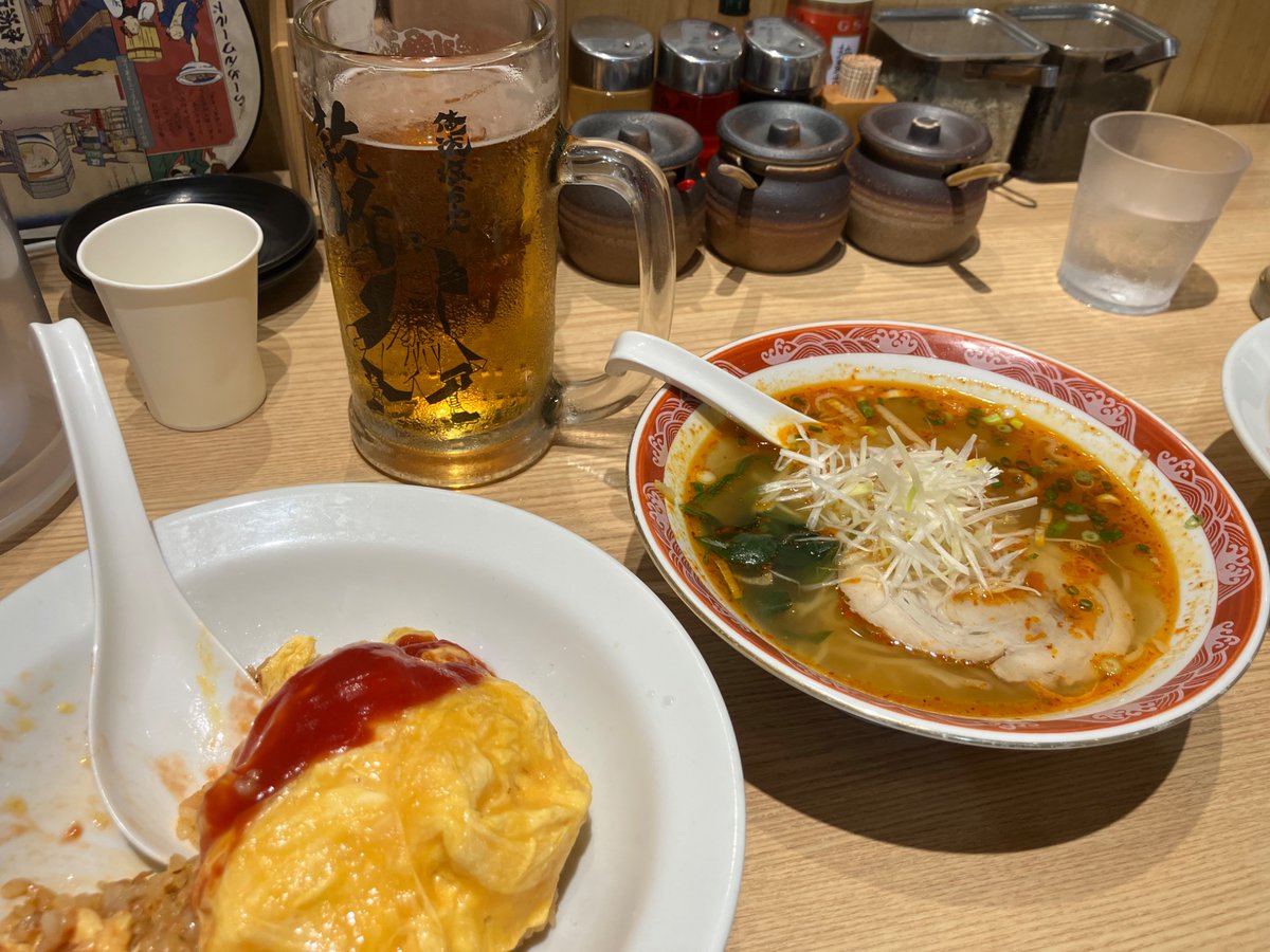 Ldemn7's tweet photo. 漫才漫ションでミカボ土屋さんが美味しいっていってた俺流塩ラーメンのオムライス食べてきた😋！想像以上の美味しさ👏🏻(ラーメンとのセットは予想通りの腹パンです) https://t.co/lL4OU7dqOC