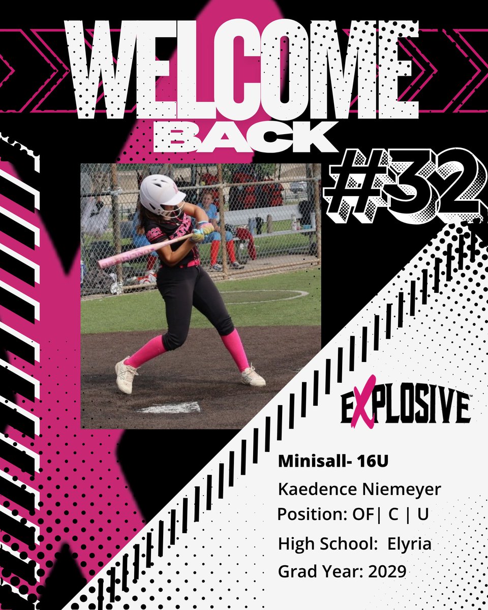 ExplosiveSB's tweet photo. Welcome Back Kadence!  Kadence is a truly versatile player who can make an impact anywhere on the field or in the lineup.  We can't wait for another season! https://t.co/ABAFP0BB8L