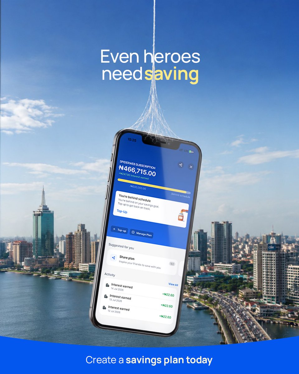moniepointng's tweet photo. Being everyone's superhero is expensive🤭. 
Don't forget to save for yourself too. Create a Moniepoint Target Savings Plan and let your money work while you do.
#moniepointsavings #madeforyourprogress https://t.co/FZo1Q2F2R4