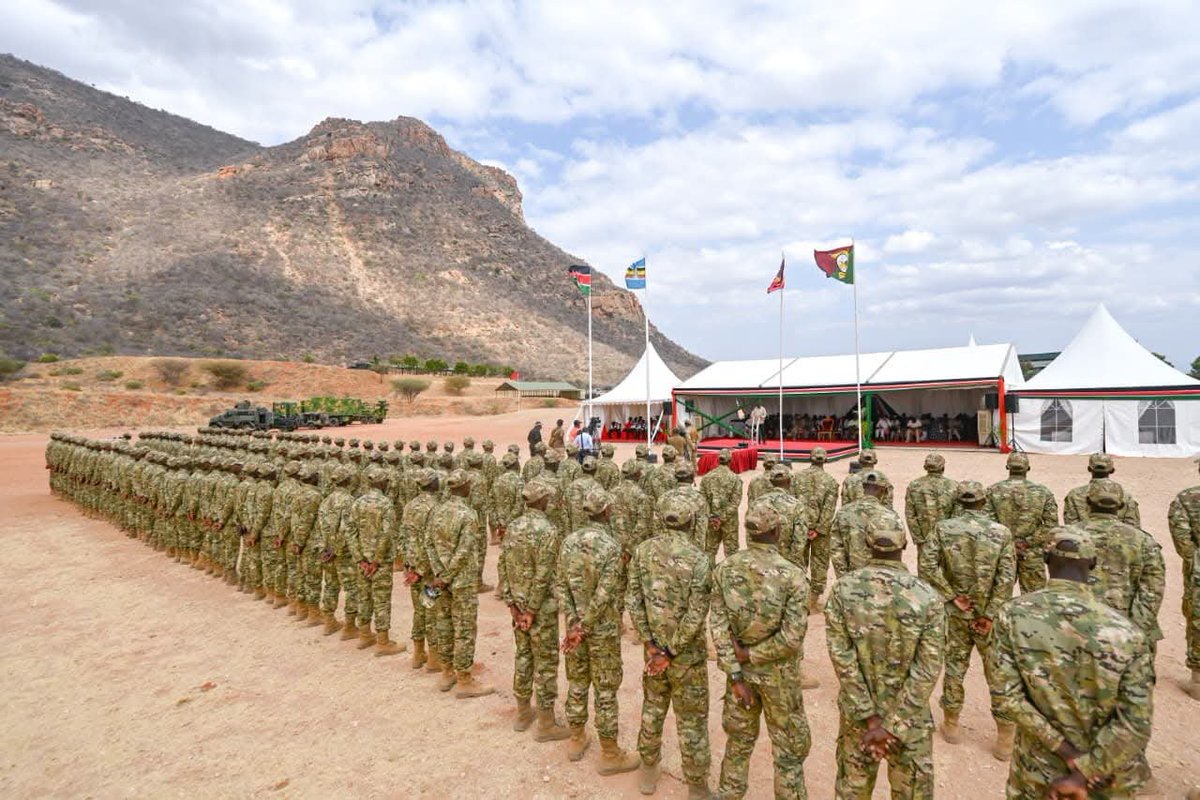 Truepastoralist's tweet photo. The 11th Special Operations Group (SOG) graduation ceremony at Kamanga Training Camp in Samburu County.

Congratulations to the National Intelligence Service on the graduation of 122 Special Operations Group officers.
 
Wishing them success as they serve and safeguard our nation. https://t.co/jvjdkdYQsr