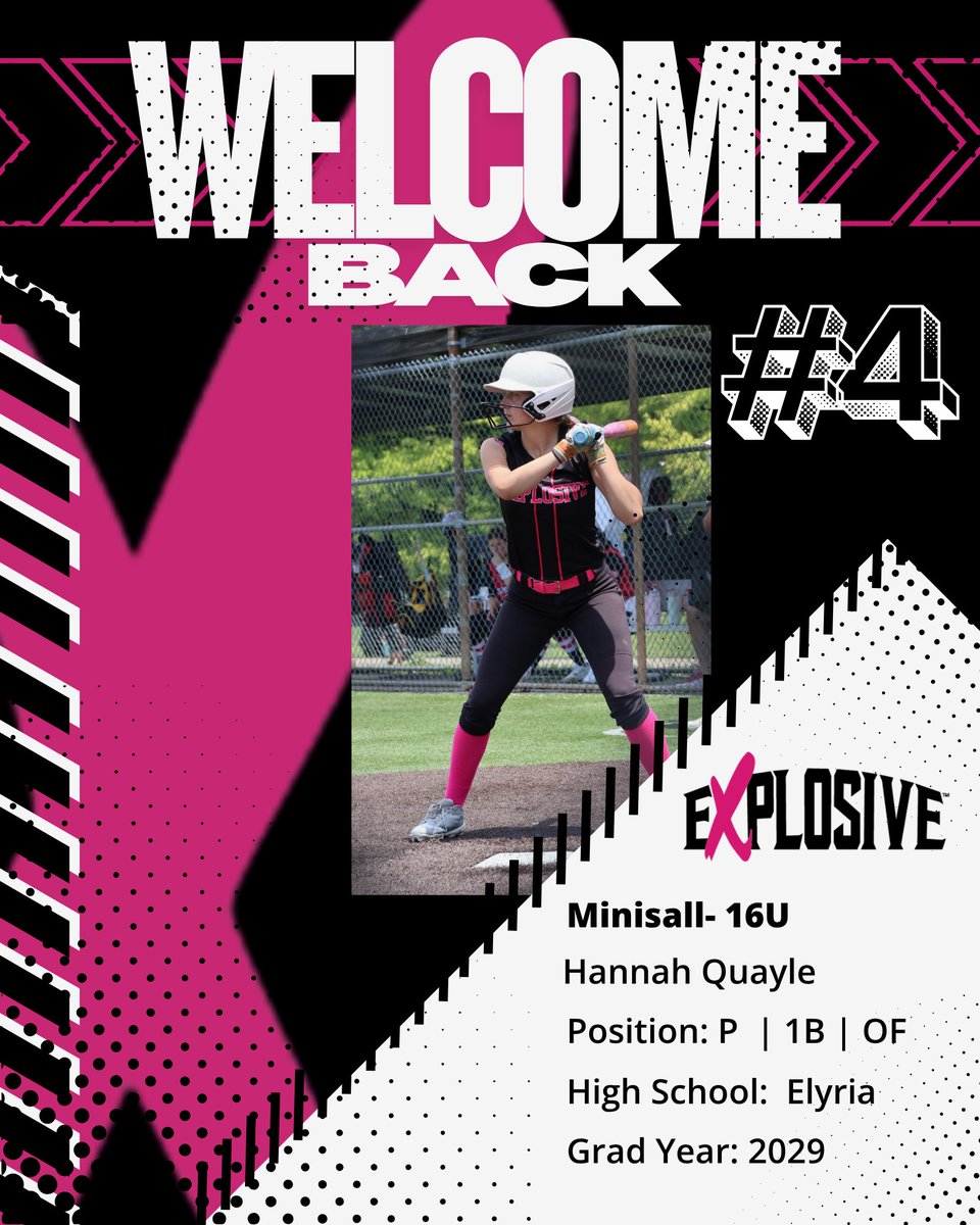 ExplosiveSB's tweet photo. Welcome Back @QuayleHannah29.  Hannah brings her heart and hustle back for another season!  We are excited for another season! https://t.co/S10c23zhS7